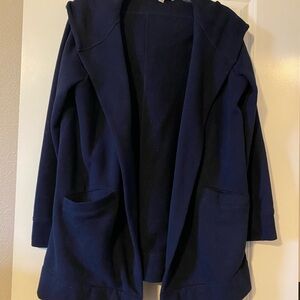 Loft Navy Hooded cotton cardigan/jacket